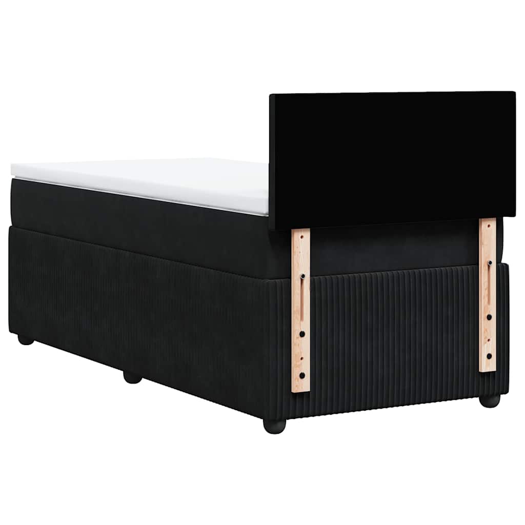 Box spring krevet s madracem crni 90x190 cm baršunasti