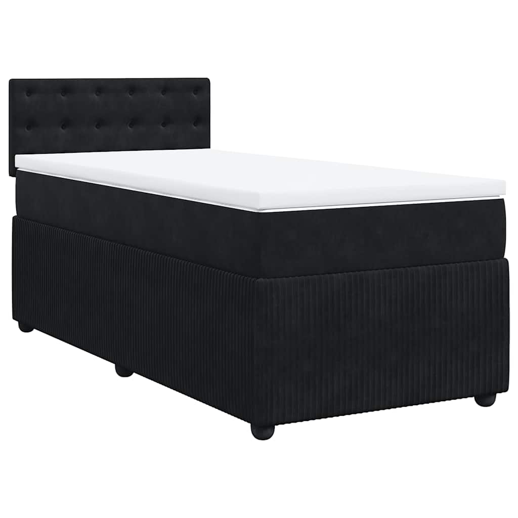 Box spring krevet s madracem crni 90x190 cm baršunasti