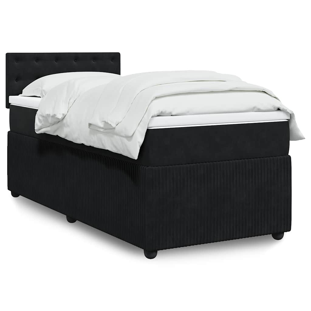 Box spring krevet s madracem crni 90x190 cm baršunasti