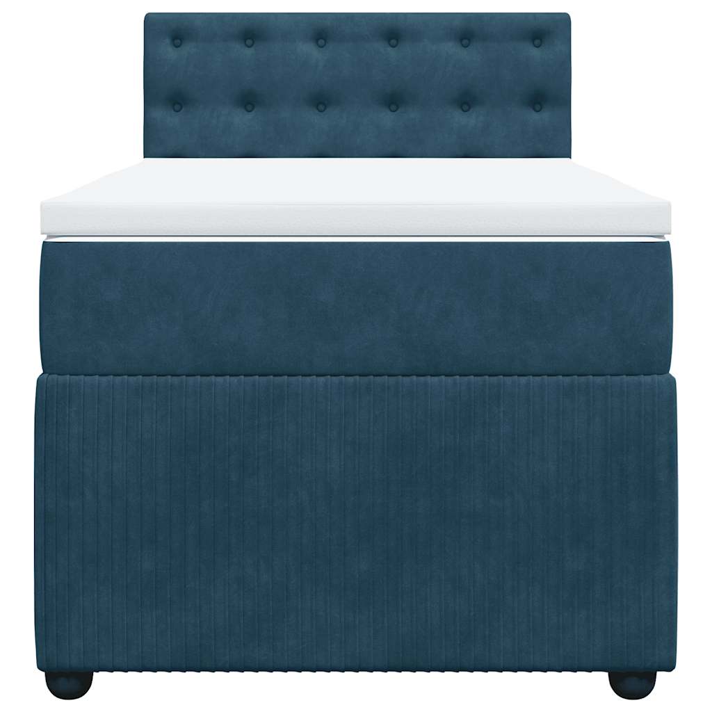 Box spring krevet s madracem plavi 90x190 cm baršunasti
