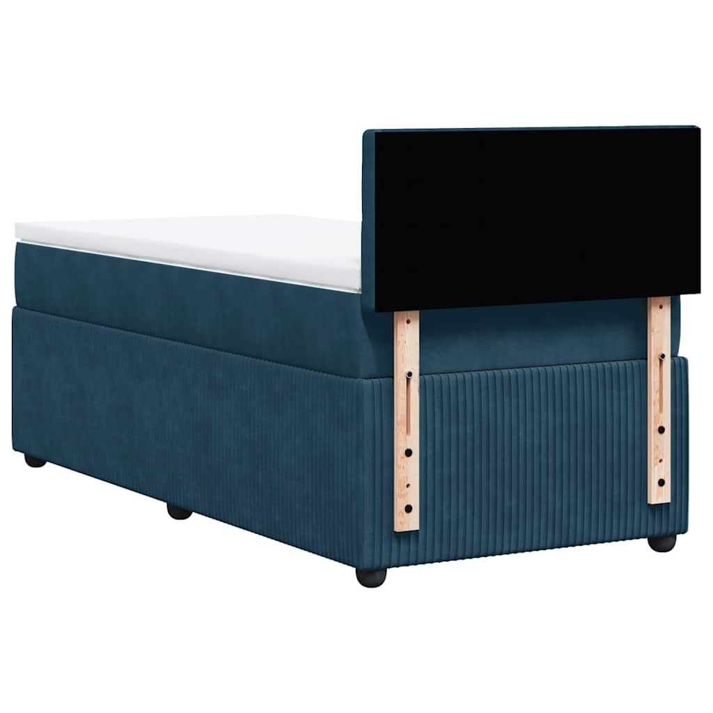 Box spring krevet s madracem plavi 90x190 cm baršunasti