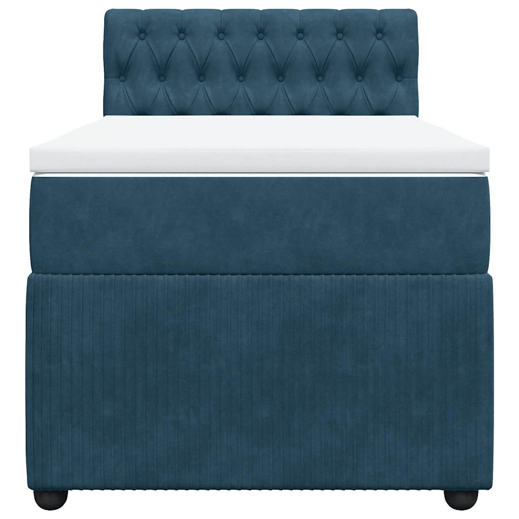 Box spring krevet s madracem plavi 90x190 cm baršunasti