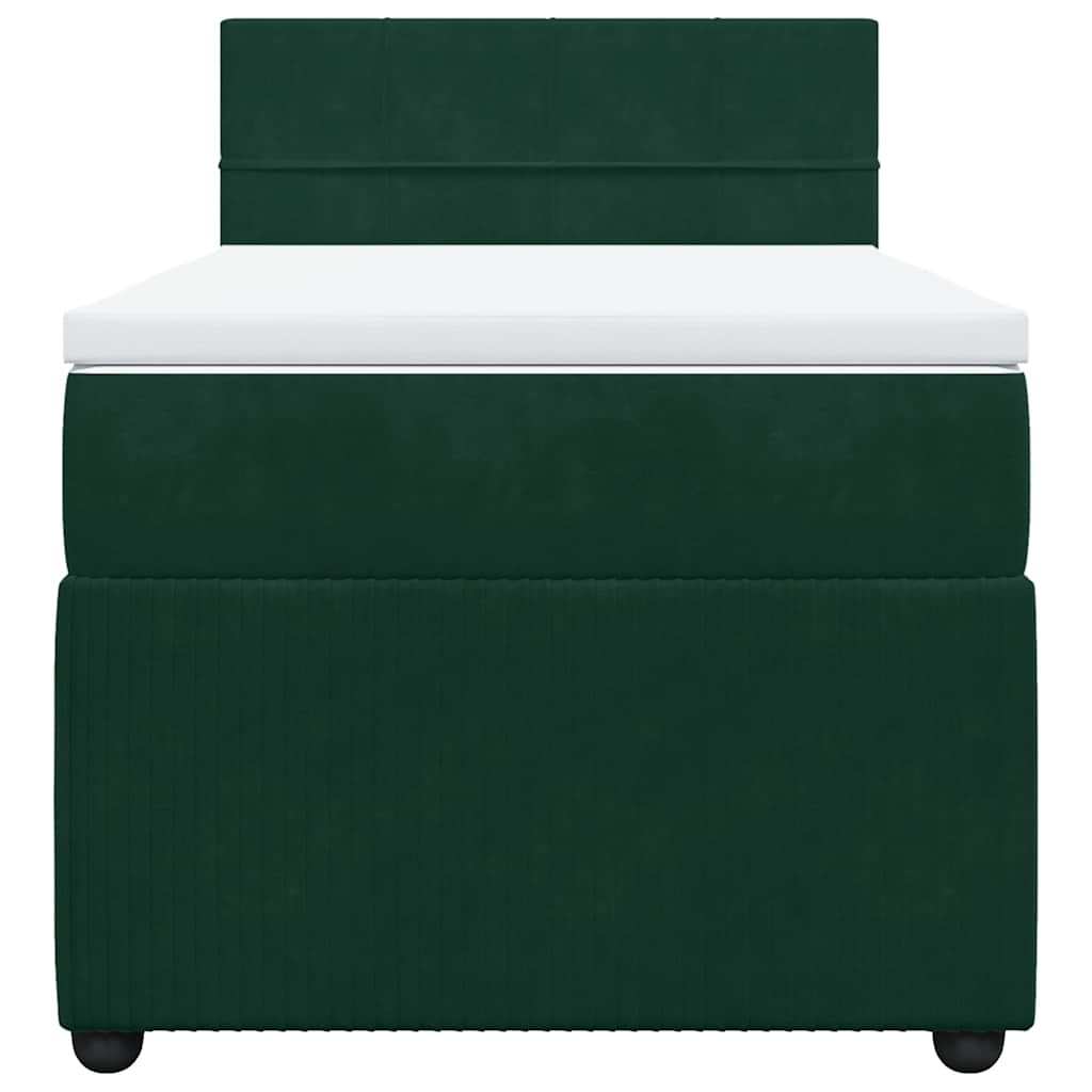 Box spring krevet s madracem tamnozeleni 90x190 cm baršunasti