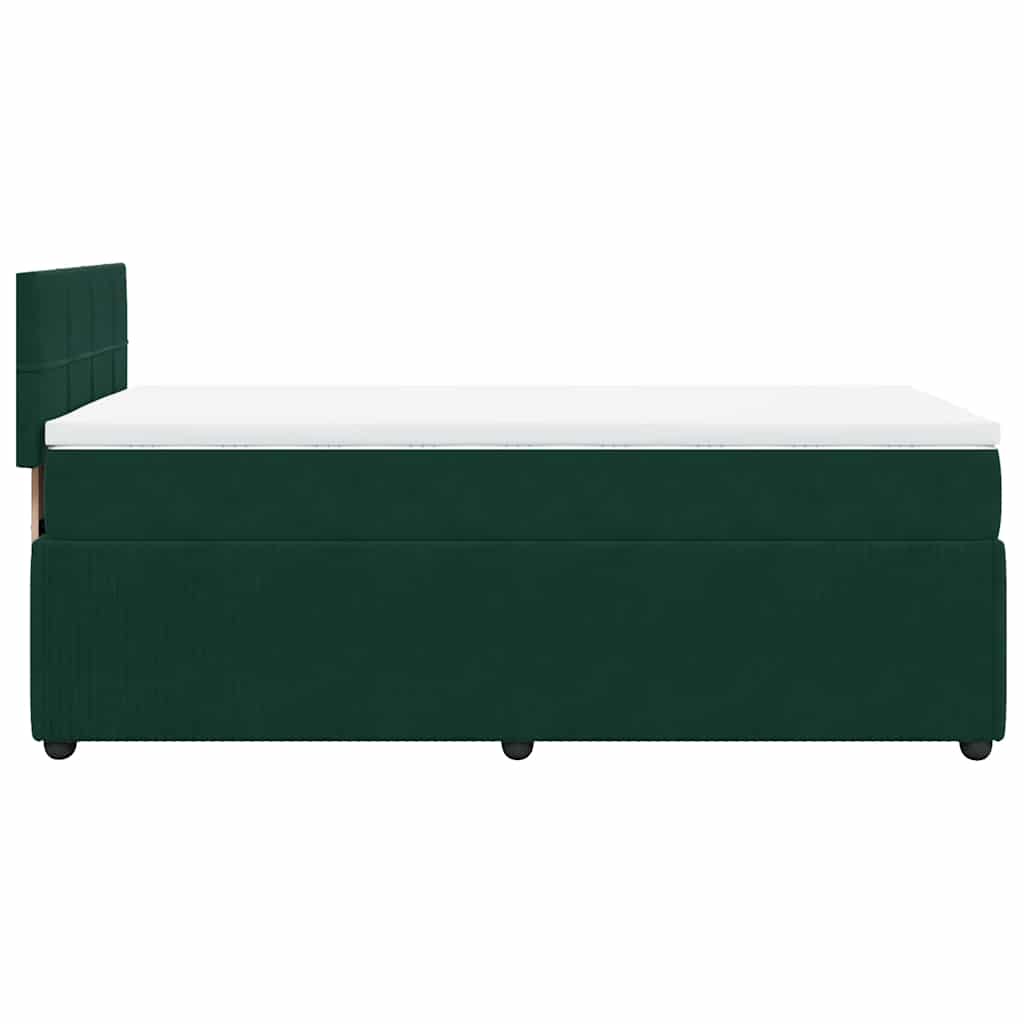 Box spring krevet s madracem tamnozeleni 90x190 cm baršunasti