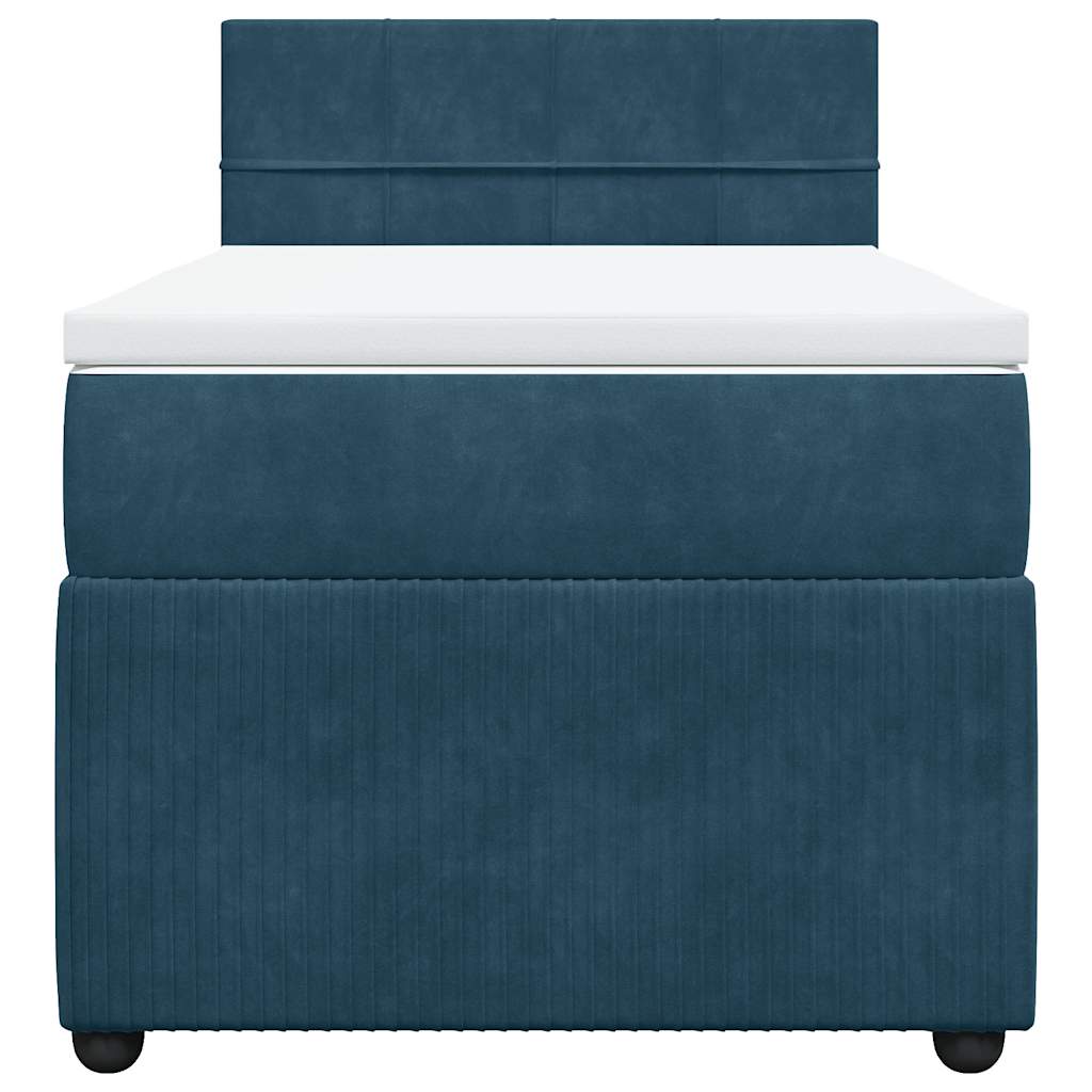 Box spring krevet s madracem plavi 90x190 cm baršunasti