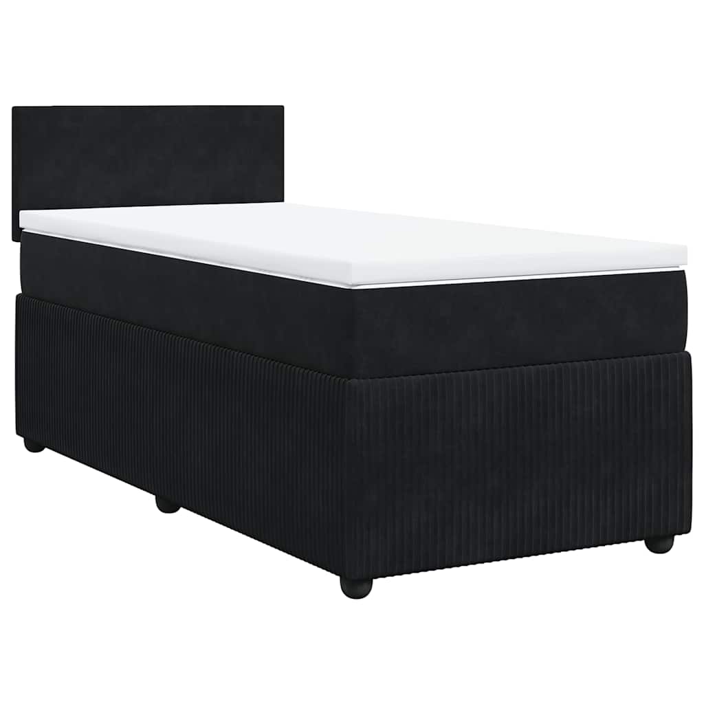 Box spring krevet s madracem crni 90x200 cm baršunasti