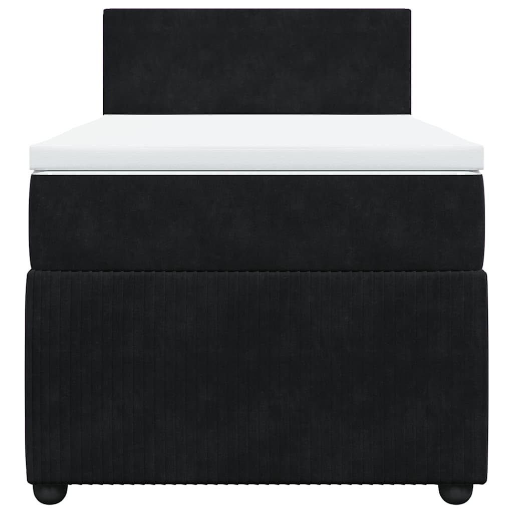 Box spring krevet s madracem crni 90x200 cm baršunasti