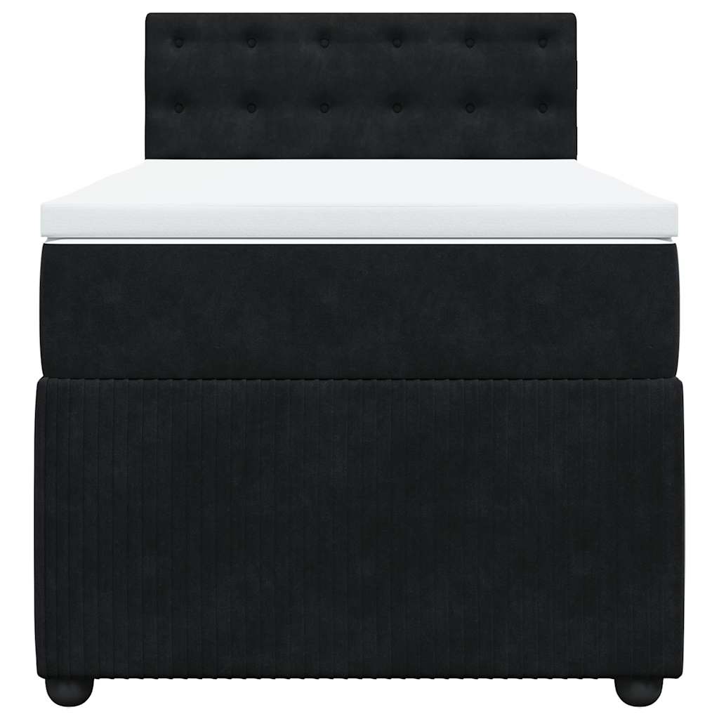 Box spring krevet s madracem crni 90x200 cm baršunasti