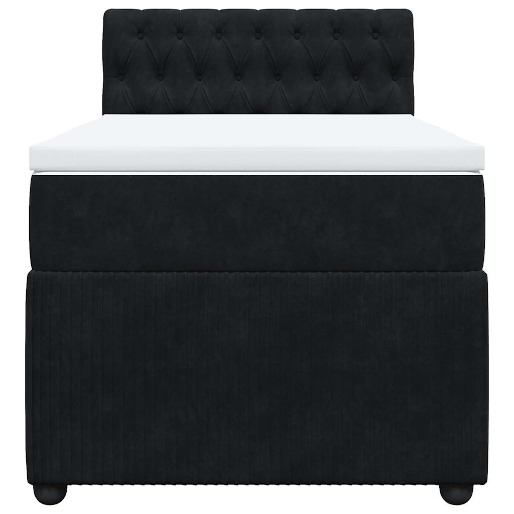 Box spring krevet s madracem crni 90x200 cm baršunasti