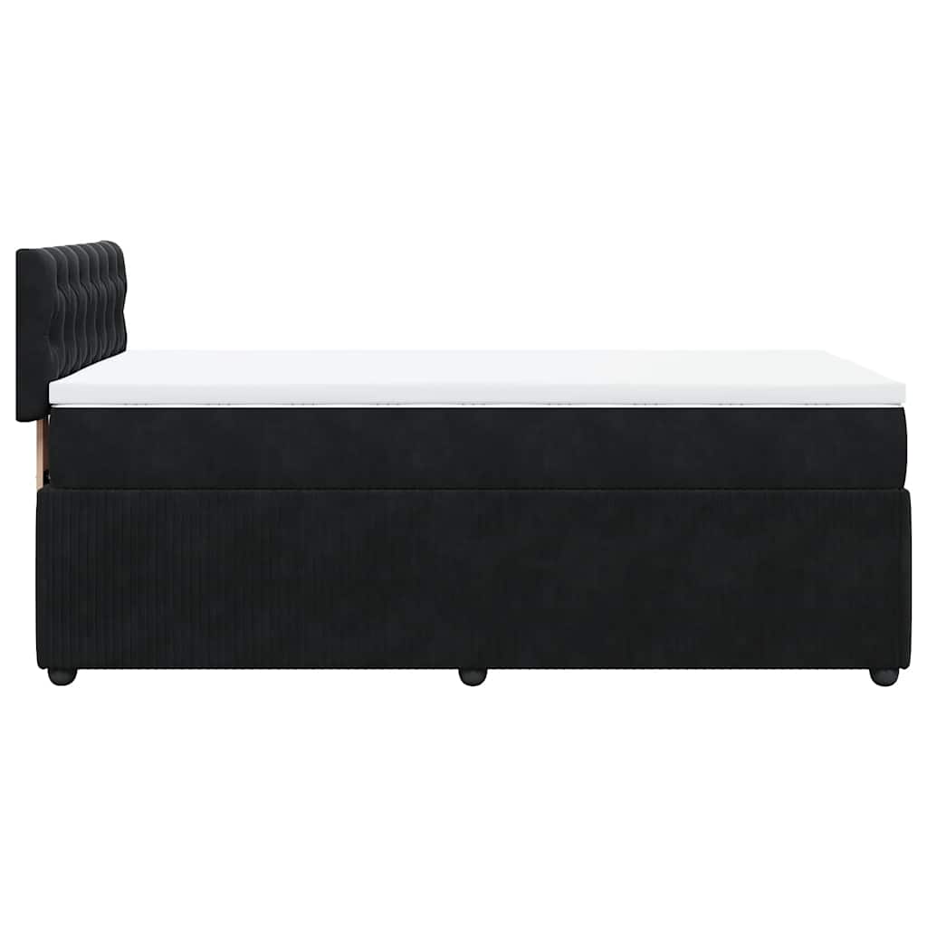 Box spring krevet s madracem crni 90x200 cm baršunasti