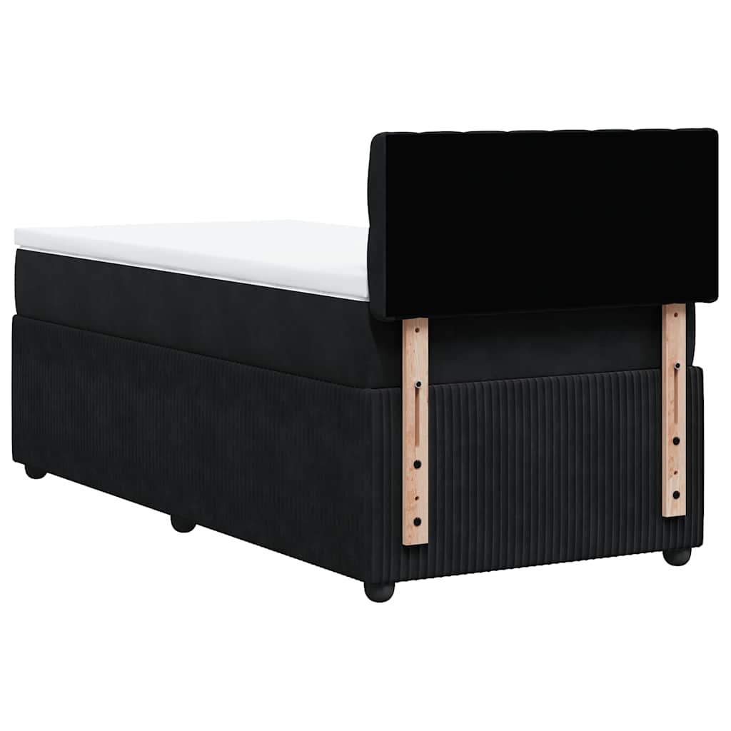 Box spring krevet s madracem crni 90x200 cm baršunasti