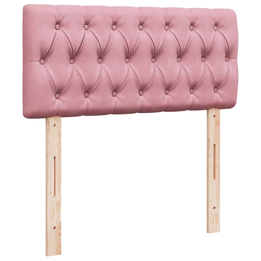 Box spring krevet s madracem ružičasti 90x200 cm baršunasti