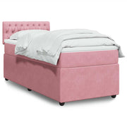 Box spring krevet s madracem ružičasti 90x200 cm baršunasti