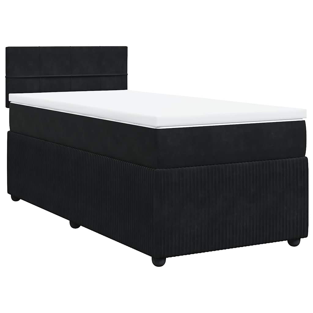 Box spring krevet s madracem crni 90x200 cm baršunasti