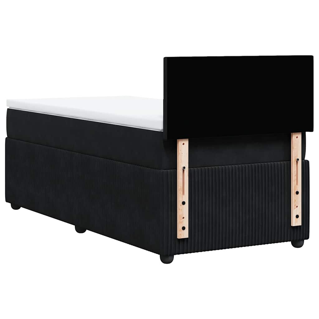 Box spring krevet s madracem crni 100x200 cm baršunasti