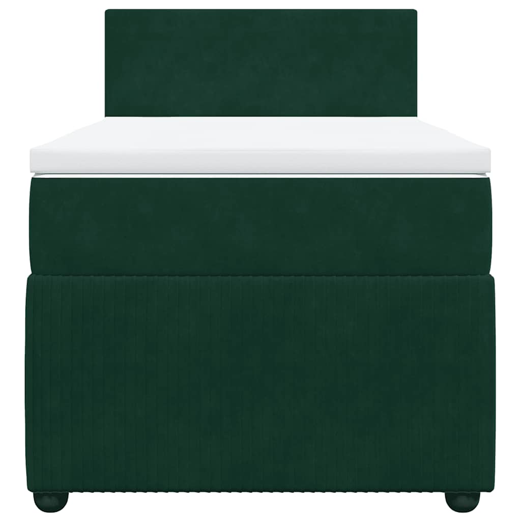 Box spring krevet s madracem tamnozeleni 100x200 cm baršunasti