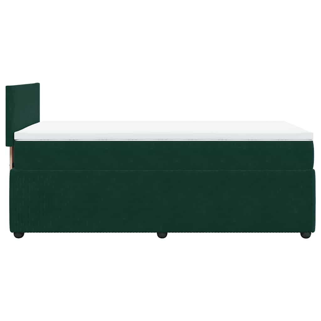Box spring krevet s madracem tamnozeleni 100x200 cm baršunasti