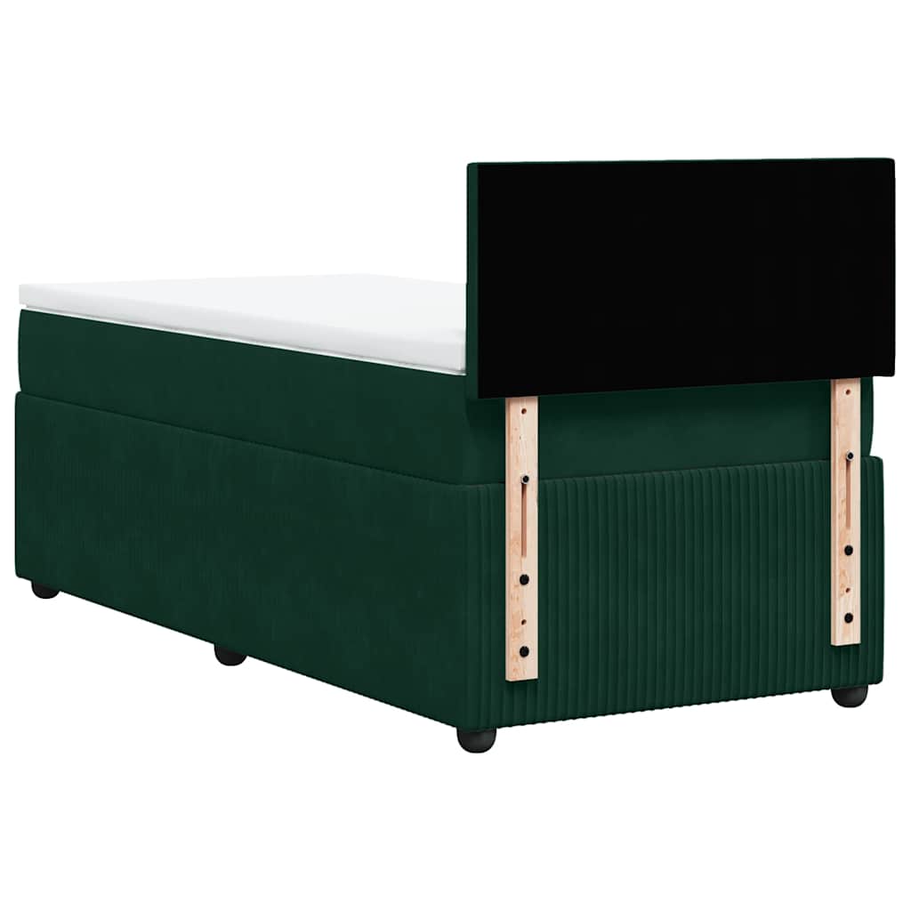 Box spring krevet s madracem tamnozeleni 100x200 cm baršunasti