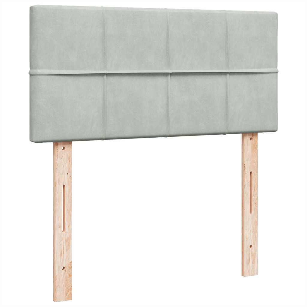 Box spring krevet s madracem svjetlosivi 100x200 cm baršunasti