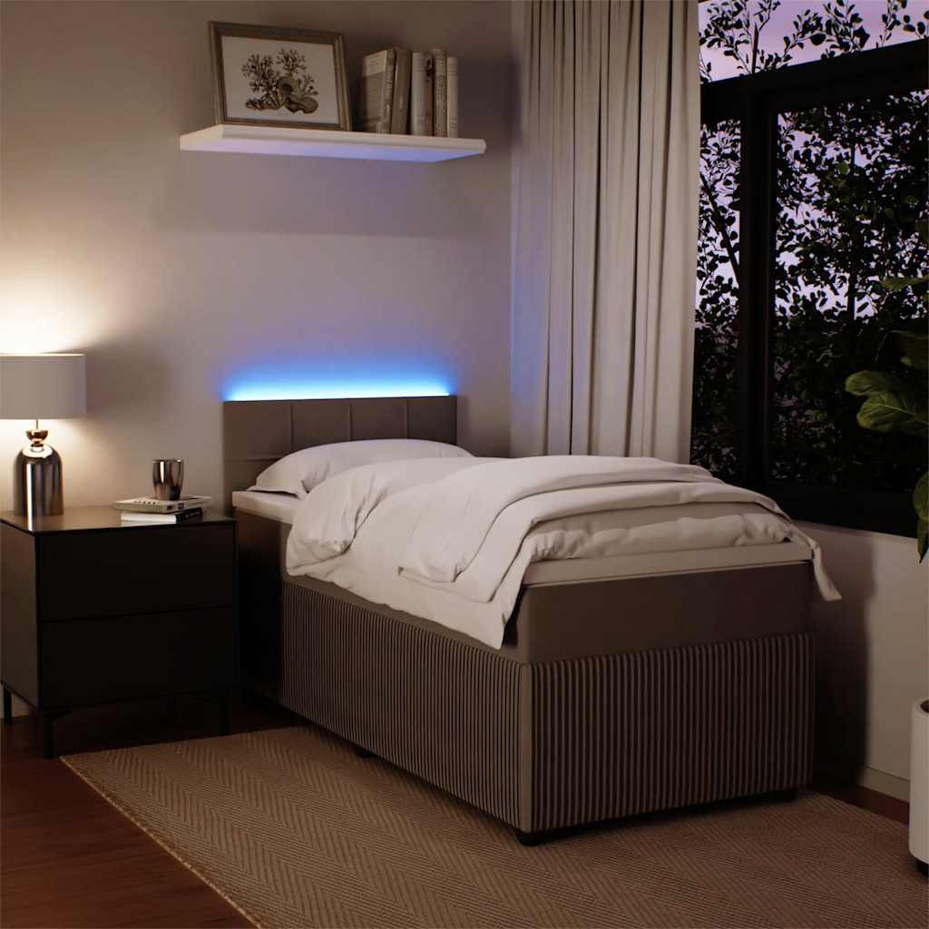 Box spring krevet s madracem svjetlosivi 100x200 cm baršunasti