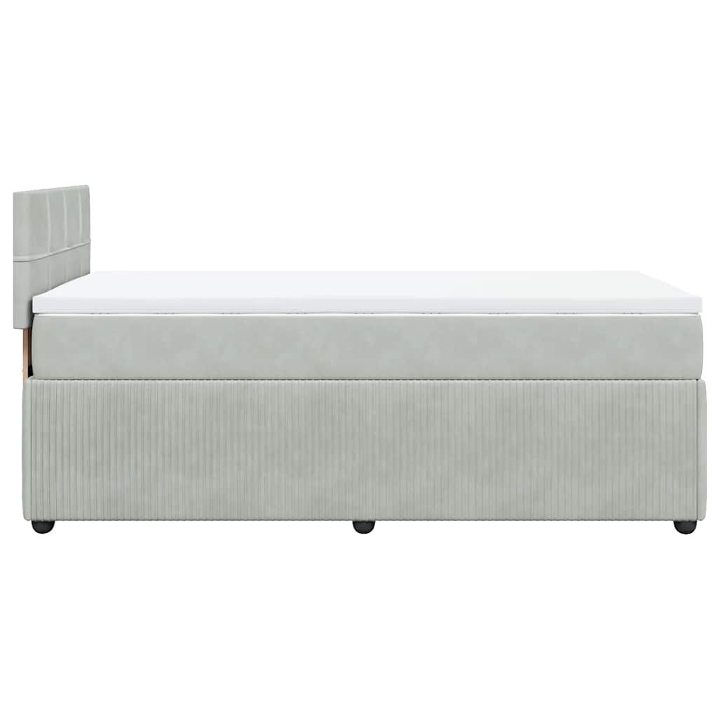 Box spring krevet s madracem svjetlosivi 100x200 cm baršunasti