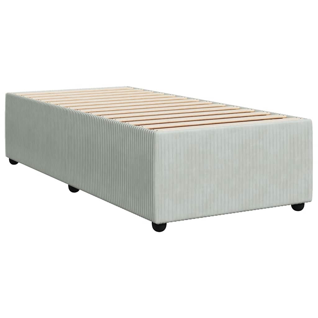 Box spring krevet s madracem svjetlosivi 100x200 cm baršunasti