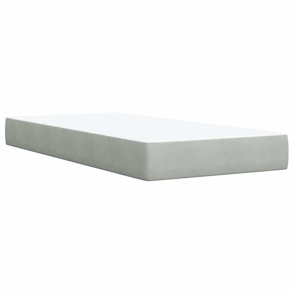 Box spring krevet s madracem svjetlosivi 100x200 cm baršunasti