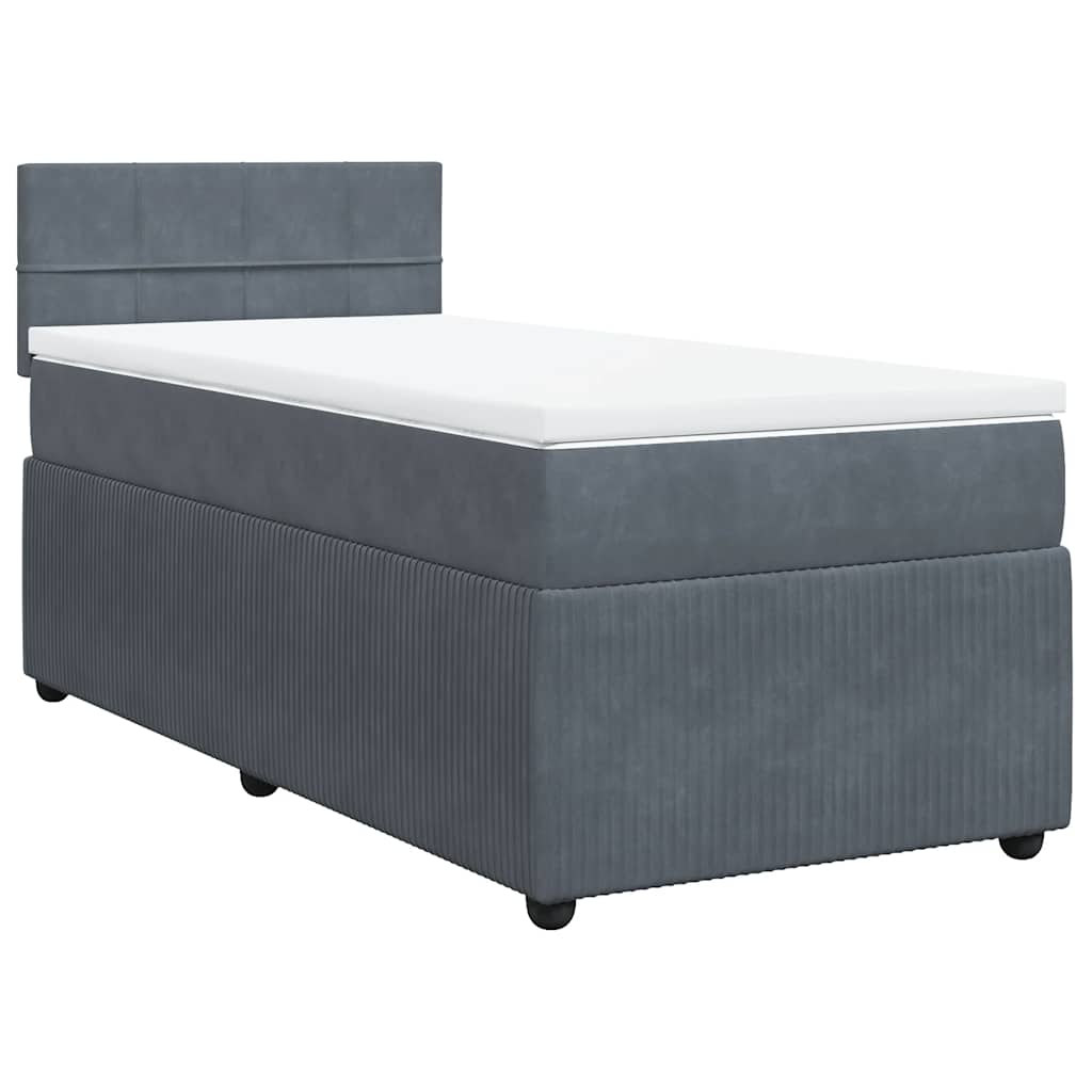 Box spring krevet s madracem tamnosivi 100x200 cm baršunasti