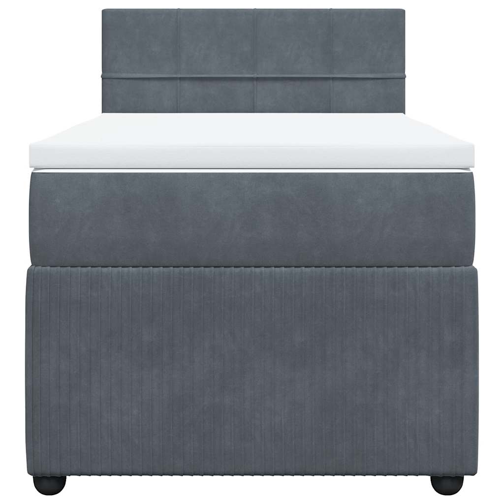 Box spring krevet s madracem tamnosivi 100x200 cm baršunasti