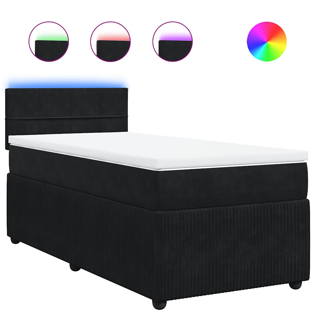 Box spring krevet s madracem crni 100x200 cm baršunasti