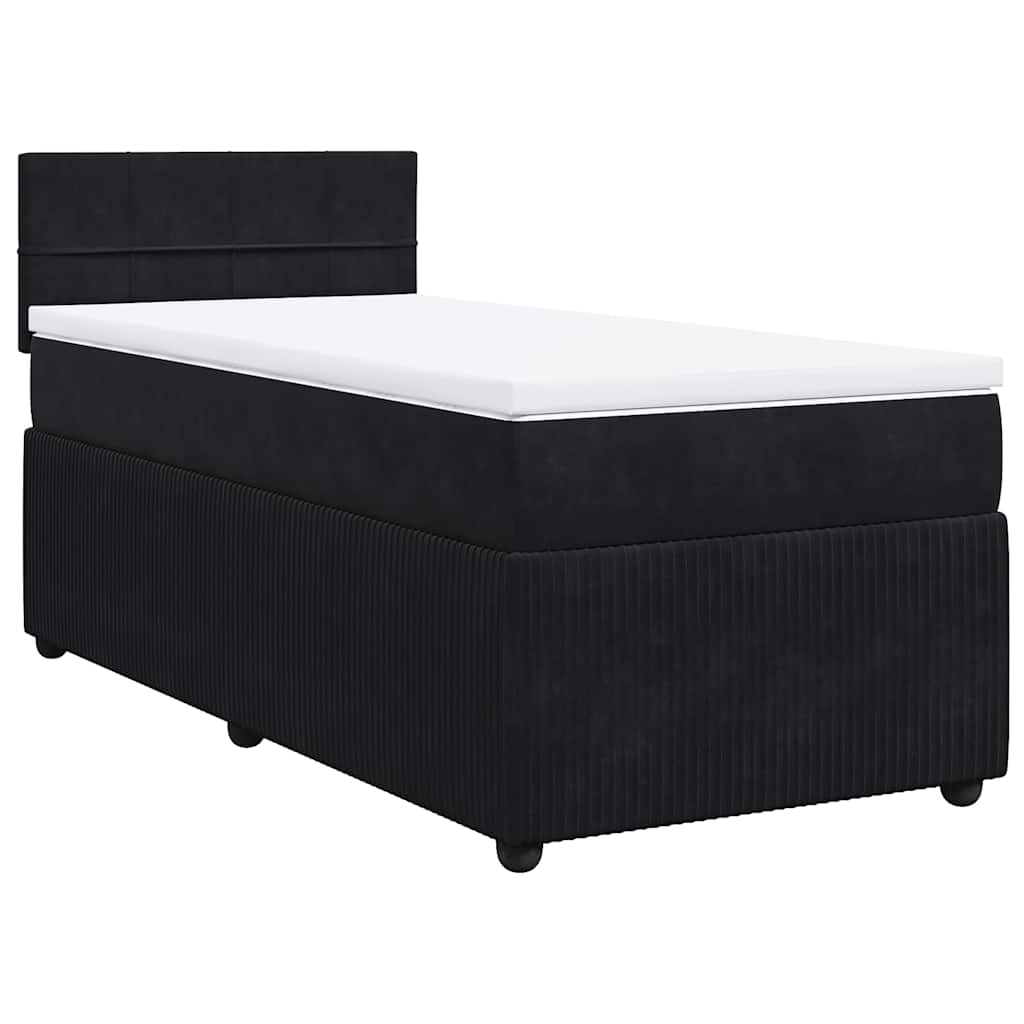 Box spring krevet s madracem crni 100x200 cm baršunasti