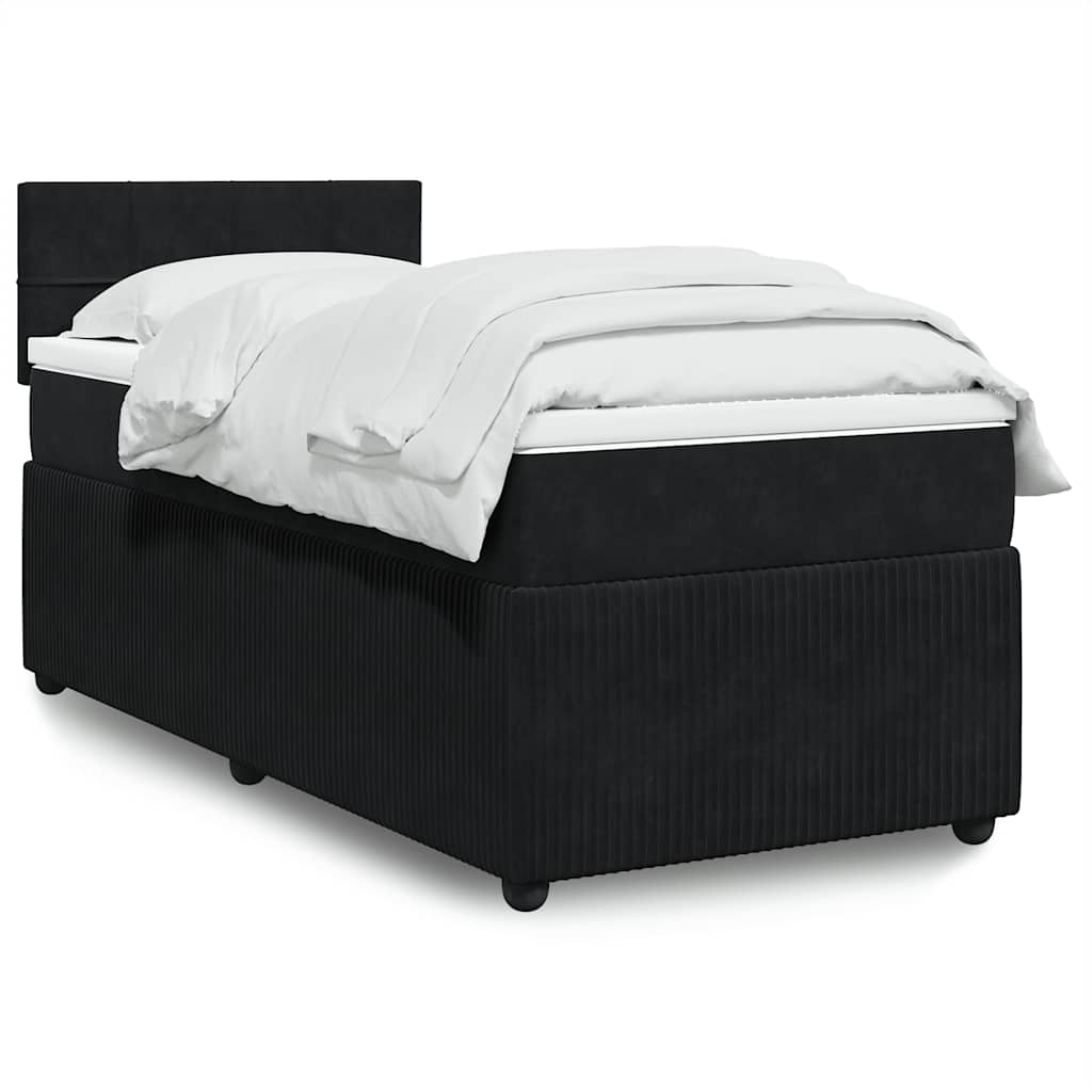 Box spring krevet s madracem crni 100x200 cm baršunasti