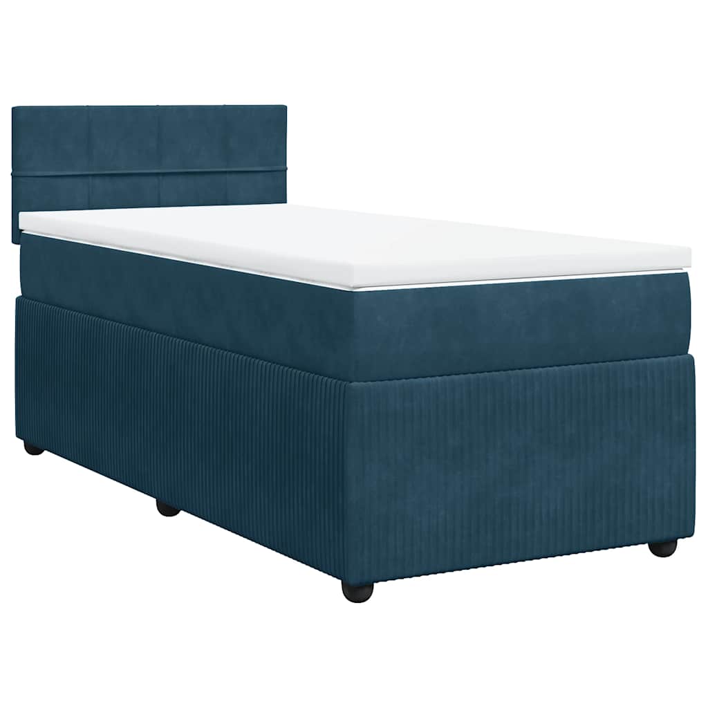Box spring krevet s madracem plavi 100x200 cm baršunasti