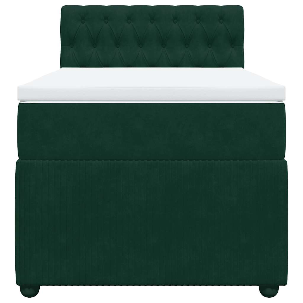 Box spring krevet s madracem tamnozeleni 100x200 cm baršunasti