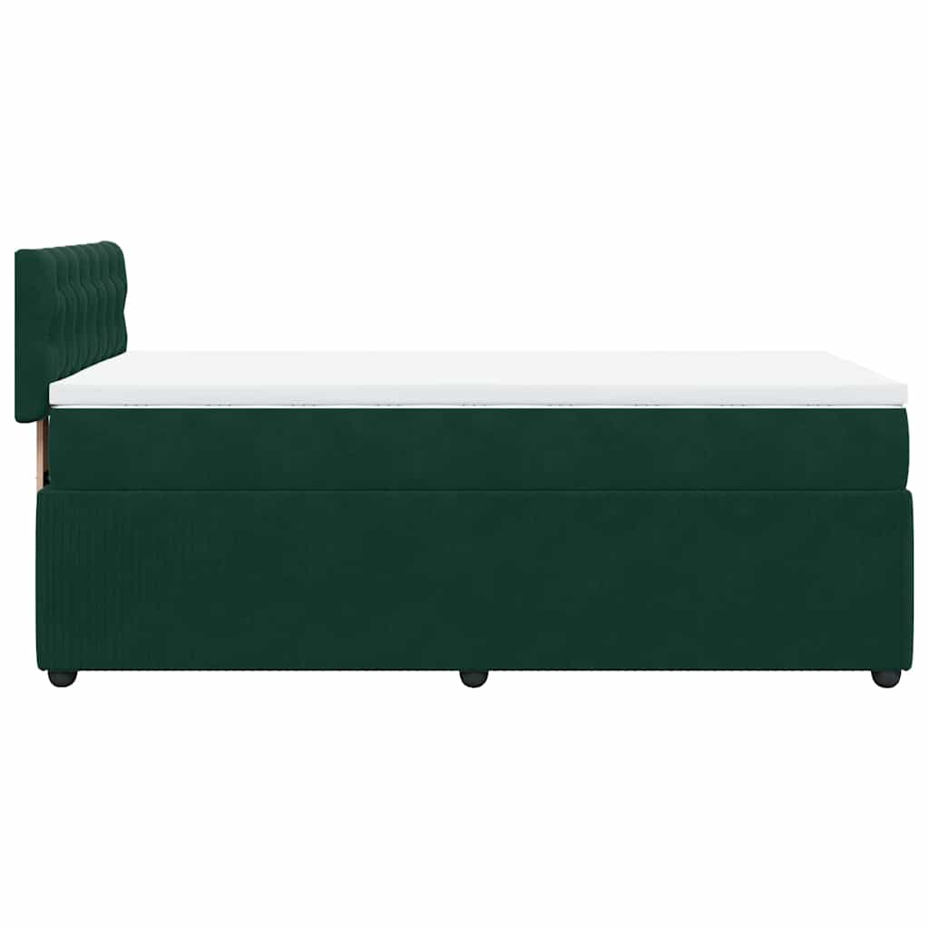 Box spring krevet s madracem tamnozeleni 100x200 cm baršunasti