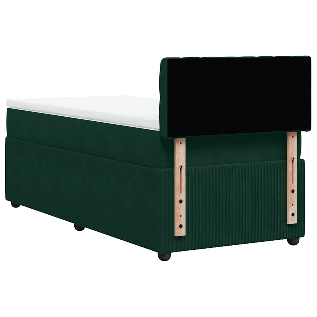 Box spring krevet s madracem tamnozeleni 100x200 cm baršunasti