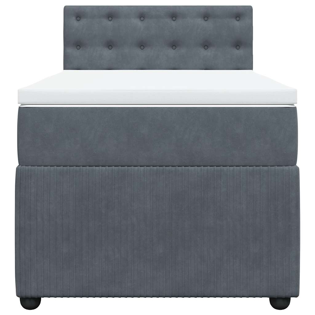 Box spring krevet s madracem tamnosivi 100x200 cm baršunasti