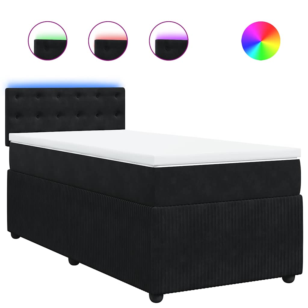 Box spring krevet s madracem crni 100x200 cm baršunasti