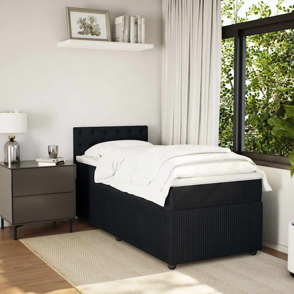 Box spring krevet s madracem crni 100x200 cm baršunasti