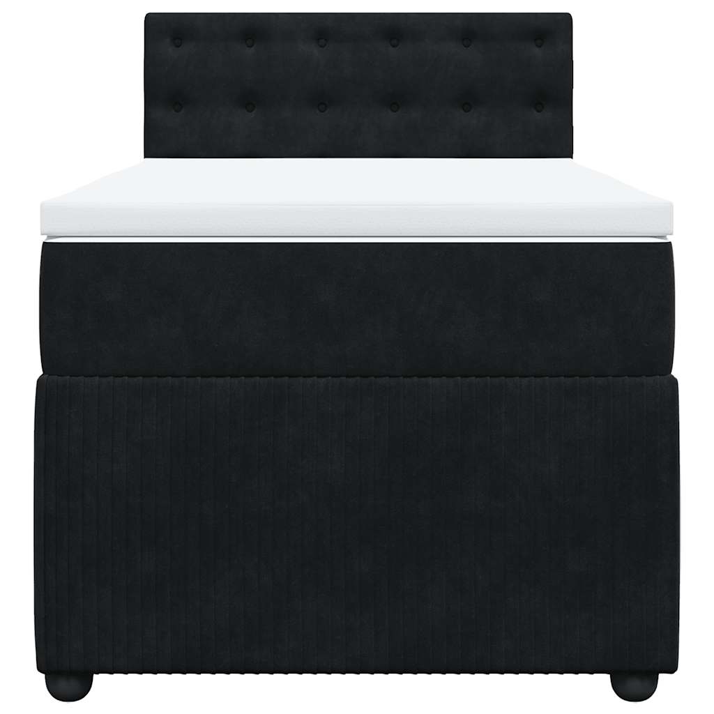 Box spring krevet s madracem crni 100x200 cm baršunasti