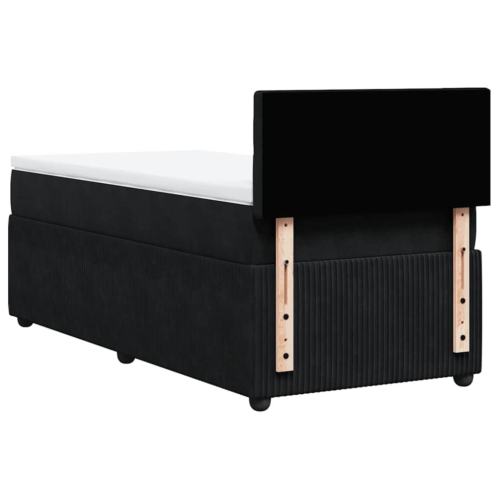 Box spring krevet s madracem crni 100x200 cm baršunasti