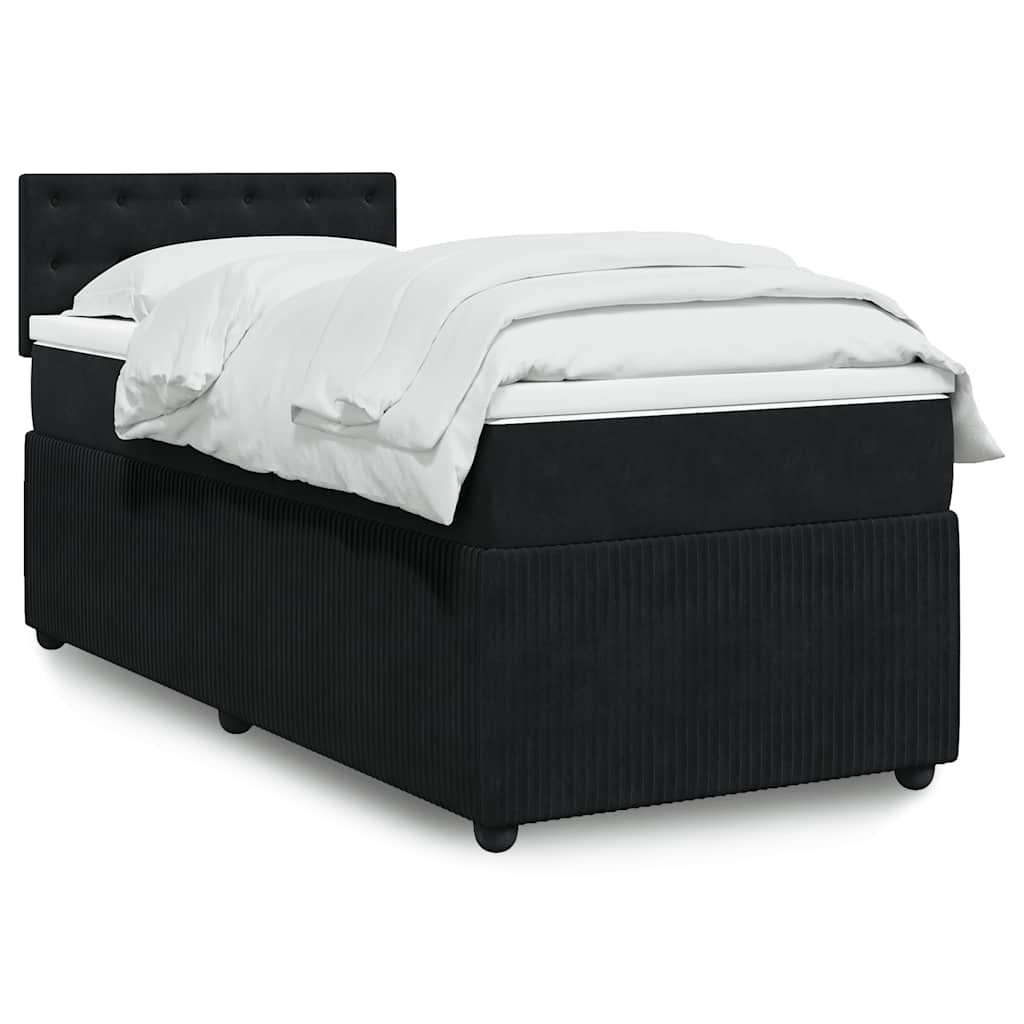 Box spring krevet s madracem crni 100x200 cm baršunasti