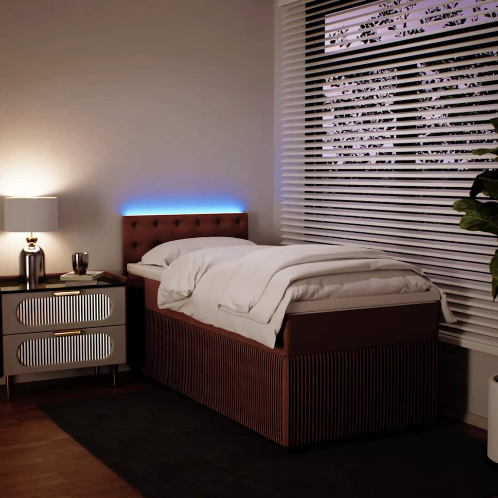 Box spring krevet s madracem ružičasti 100x200 cm baršunasti
