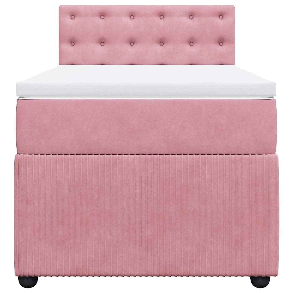 Box spring krevet s madracem ružičasti 100x200 cm baršunasti