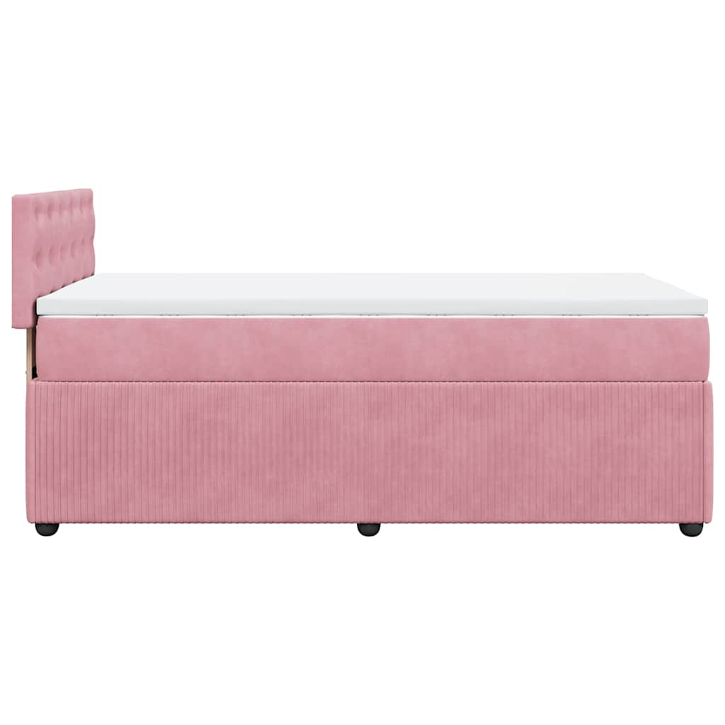 Box spring krevet s madracem ružičasti 100x200 cm baršunasti