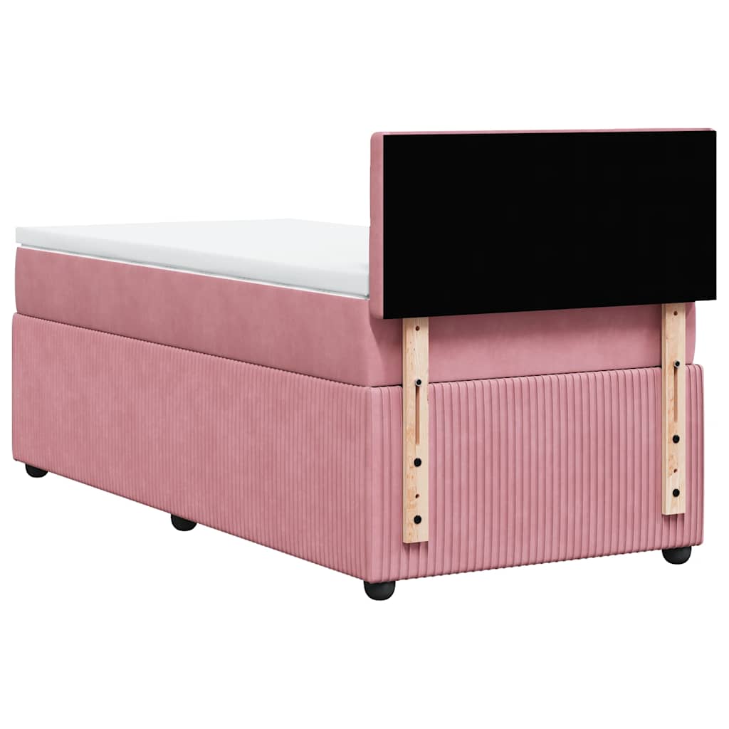 Box spring krevet s madracem ružičasti 100x200 cm baršunasti
