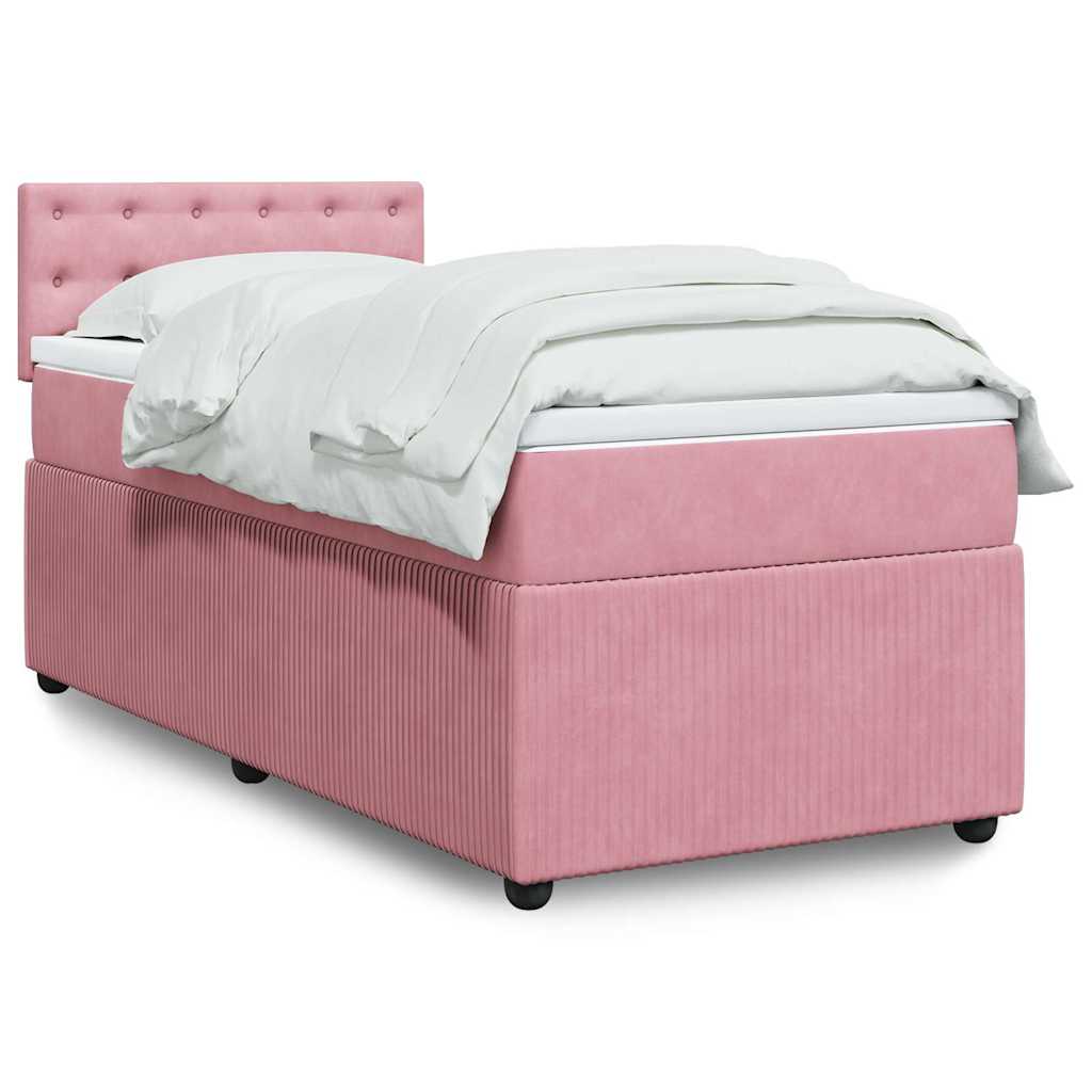Box spring krevet s madracem ružičasti 100x200 cm baršunasti