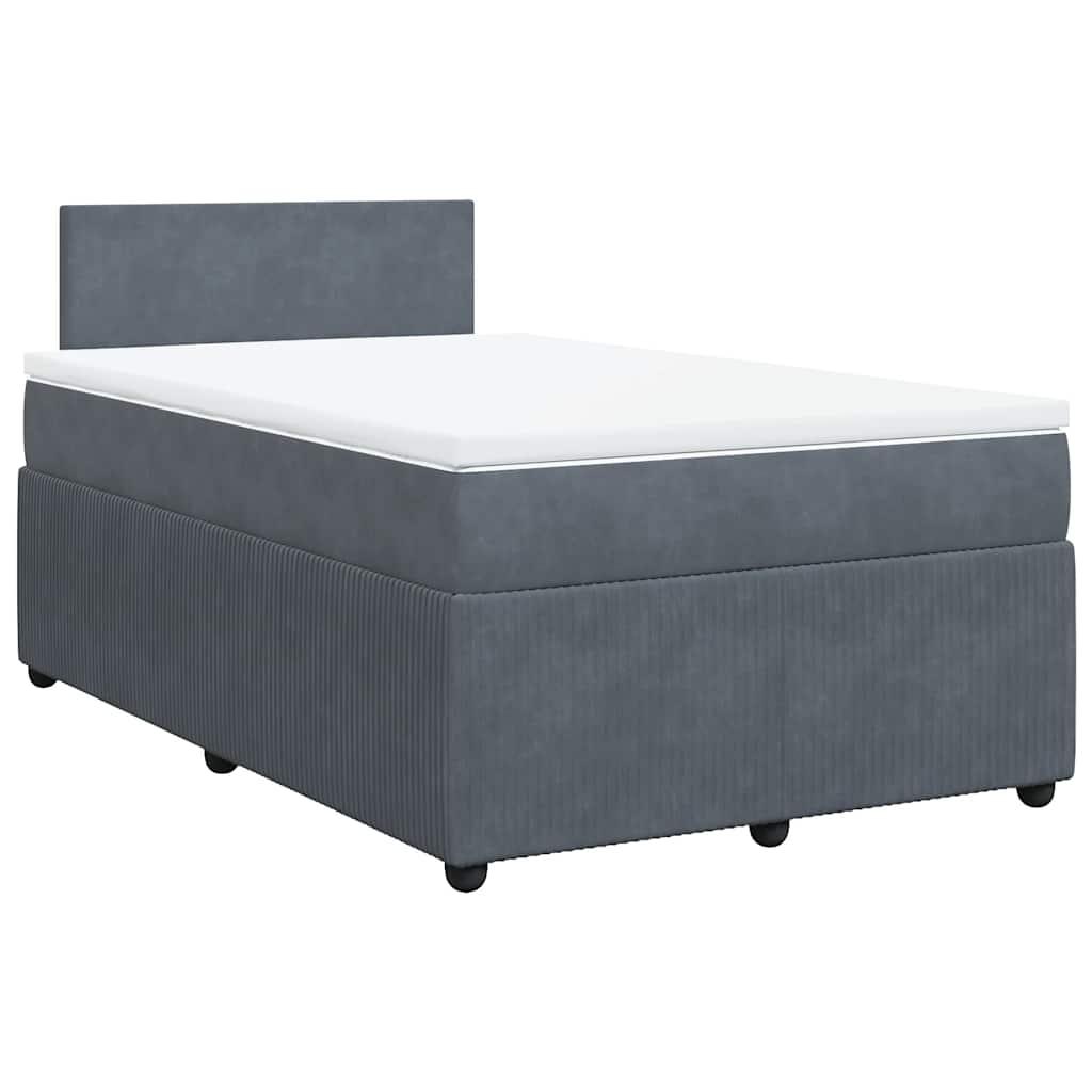 Krevet box spring s madracem tamnosivi 120 x 190 cm baršun