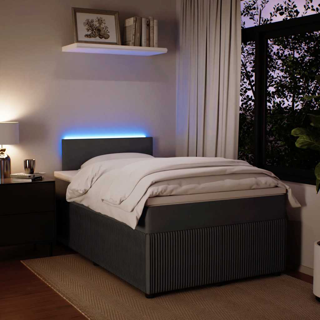 Krevet box spring s madracem tamnosivi 120 x 190 cm baršun