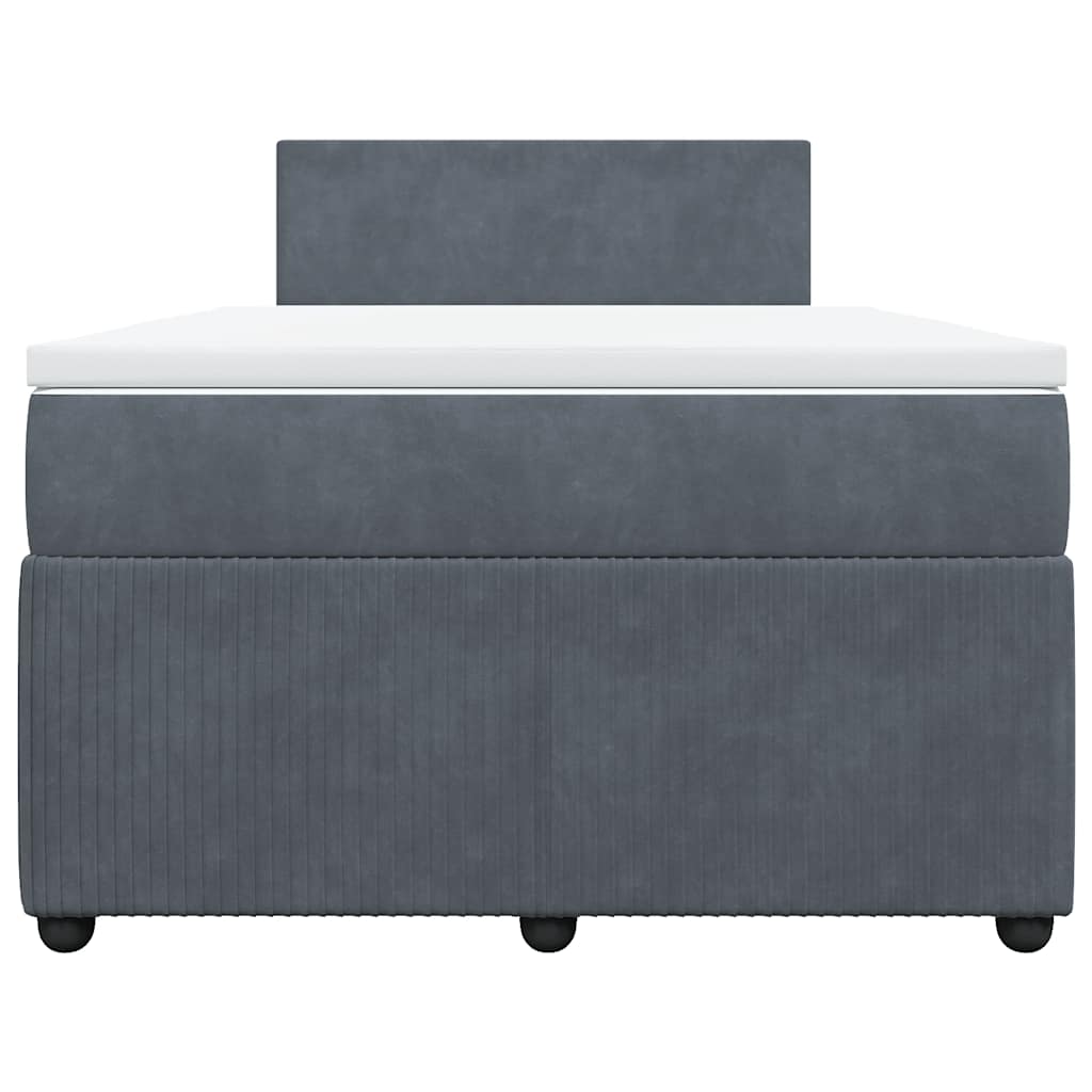 Krevet box spring s madracem tamnosivi 120 x 190 cm baršun